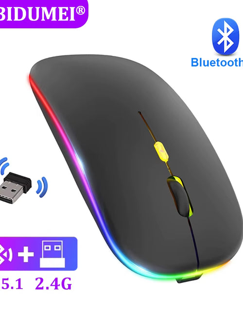 Load image into Gallery viewer, 2.4Ghz Wireless Mouse Bluetooth Mouse Mice Rechargeable Mouse Silent Mouse LED Backlit USB Gaming Mouse 1600DPI for PC Laptop
