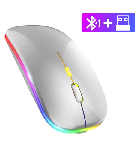 2.4Ghz Wireless Mouse Bluetooth Mouse Mice Rechargeable Mouse Silent Mouse LED Backlit USB Gaming Mouse 1600DPI for PC Laptop
