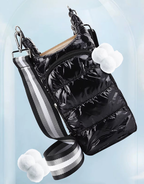 Load image into Gallery viewer, HydroCarry Puffer Tote – Adjustable Strap Water Bottle Carrier for Outdoor Travel &amp; Daily Adventures
