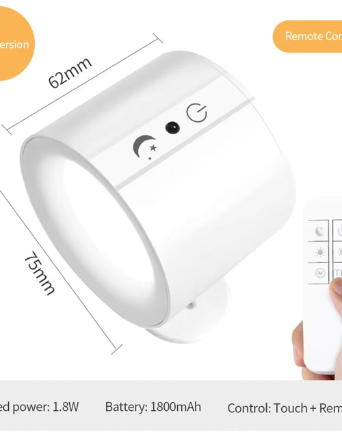 Load image into Gallery viewer, GlowFlex Touch Wall Lamp – Dual Head LED Light with Remote, 360° Rotation &amp; USB Rechargeable Design
