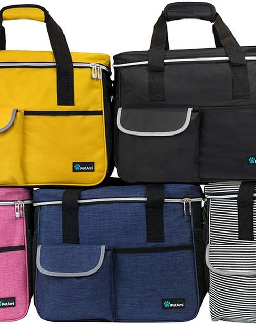 Load image into Gallery viewer, Dog Travel Bag | Airline Approved Tote Organizer with Multi-Function Pockets, Food Container Bag and Collapsible Bowl | Perfect Weekend Pet Travel Set for Dog, Cat
