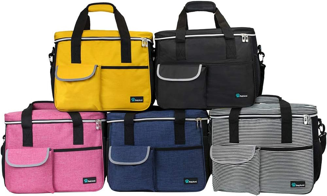 Dog Travel Bag | Airline Approved Tote Organizer with Multi-Function Pockets, Food Container Bag and Collapsible Bowl | Perfect Weekend Pet Travel Set for Dog, Cat