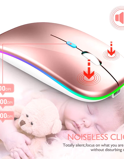 Load image into Gallery viewer, 2.4Ghz Wireless Mouse Bluetooth Mouse Mice Rechargeable Mouse Silent Mouse LED Backlit USB Gaming Mouse 1600DPI for PC Laptop
