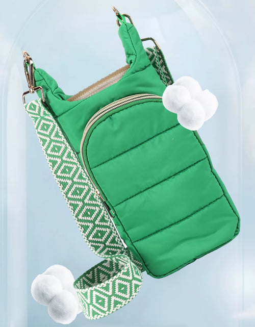 Load image into Gallery viewer, HydroCarry Puffer Tote – Adjustable Strap Water Bottle Carrier for Outdoor Travel &amp; Daily Adventures
