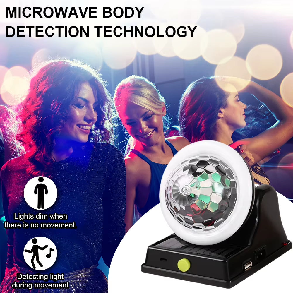 Disco Ball Light Colorful Rotating Magic Ball Light Waterproof Stage DJ Light LED Stage Disco Light for Home Room Dance Parties
