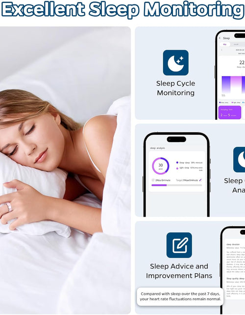 Load image into Gallery viewer, Smart Ring Health Tracker, Sleep Tracker Ring with Heart Rate, Waterproof Fitness Ring for Activity Monitoring/Steps/Distance/Calories, Air Gestures, up to 7-Day Battery, for Ios Android (Black,#10)
