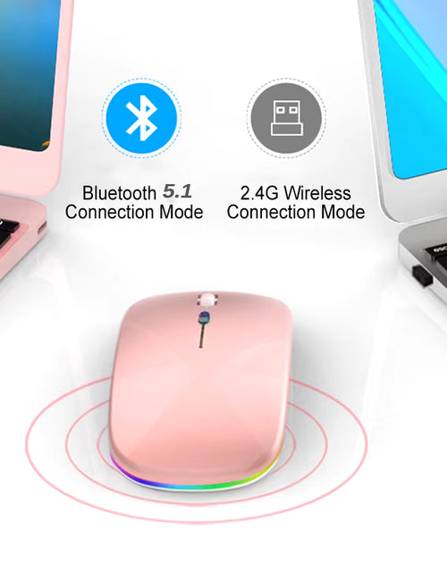 Load image into Gallery viewer, 2.4Ghz Wireless Mouse Bluetooth Mouse Mice Rechargeable Mouse Silent Mouse LED Backlit USB Gaming Mouse 1600DPI for PC Laptop
